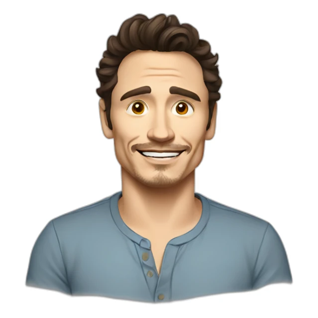 james franco cartoon wearing shirt sticker