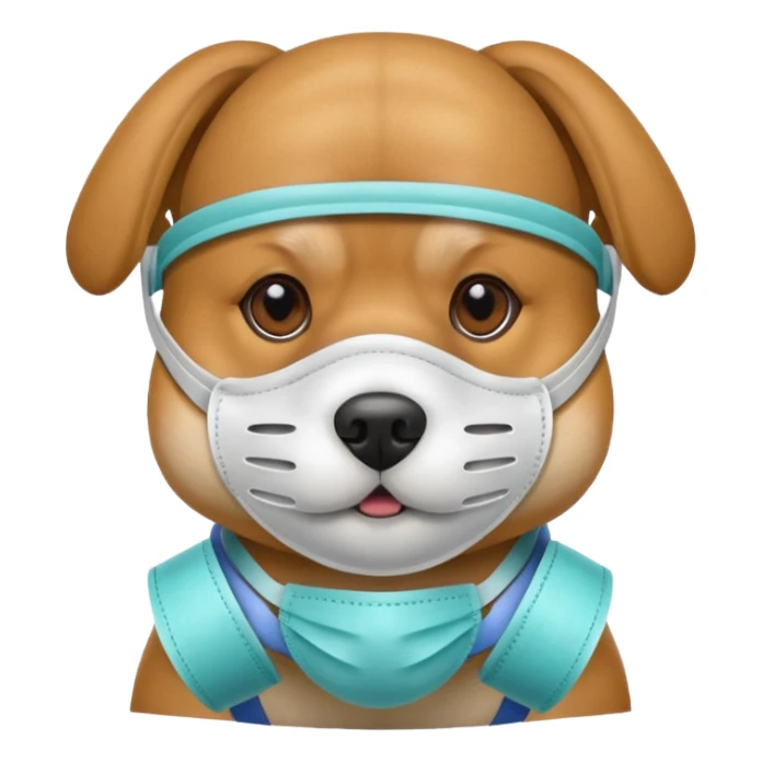 dog Wearing Medical Mask sticker