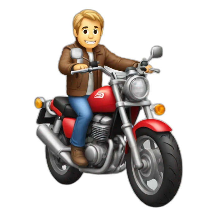 A middle age man on motorcycle honda Red 250 1885  sticker