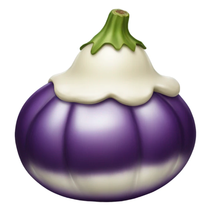 Eggplant covered in cream sticker