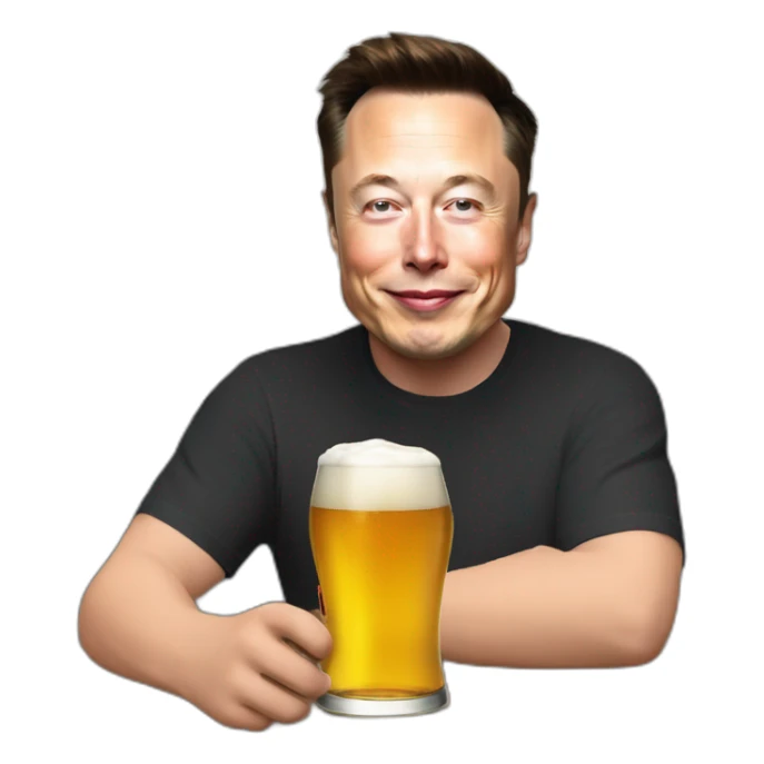 Elon Musk qui boit une bière sticker