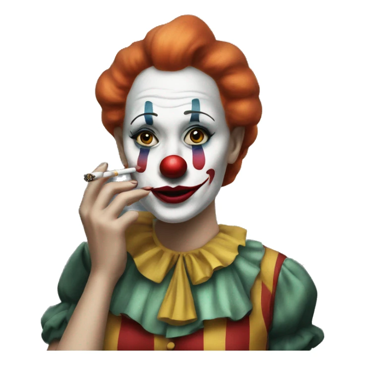 Woman clown smoking  sticker