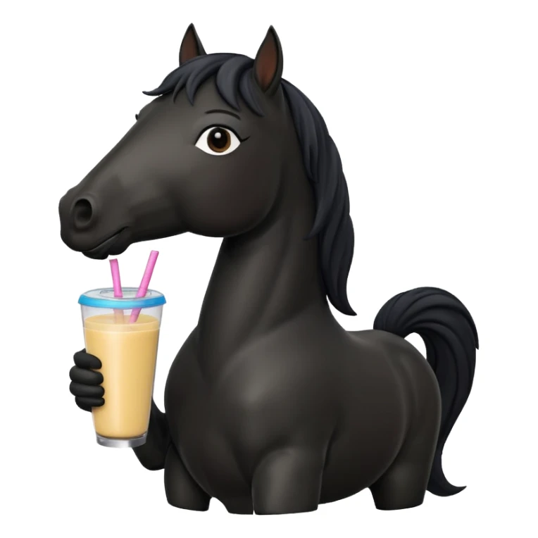 black horse character holding smoothie sticker