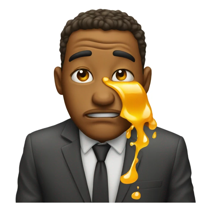 Puking emoji but hes puking honey sticker