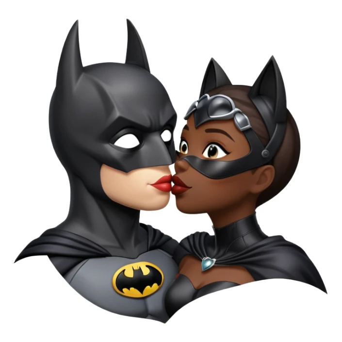 Batman and catwoman kiss sticker