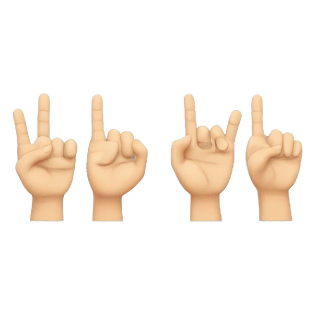 a hand with the second and third fingers crossed, and the  finger four down  sticker