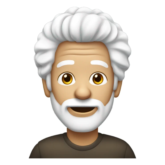 a old back guy with white afro hair and white beard, he has hearing aids in one ear  sticker