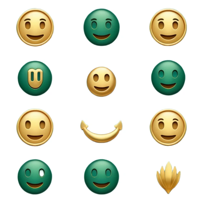 dark green emoji set for luxury seaside accommodation theme sticker