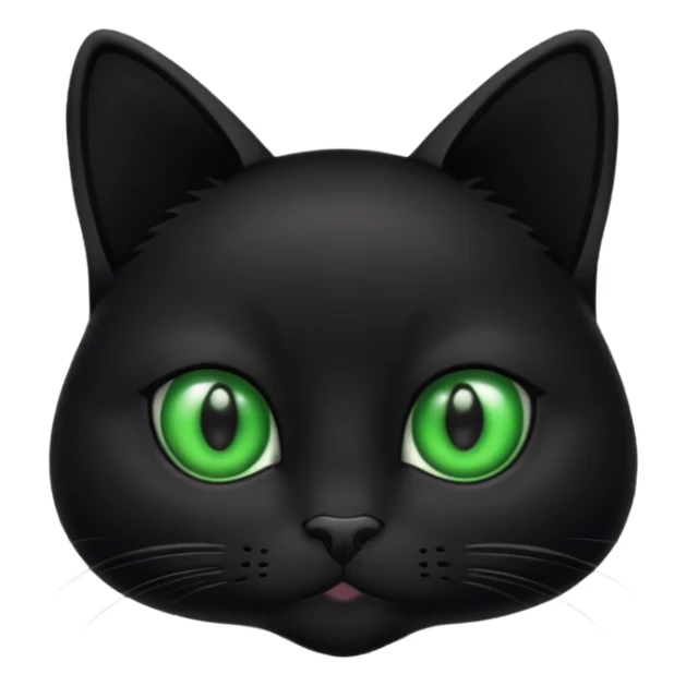 Small black cat with green eyes sticker
