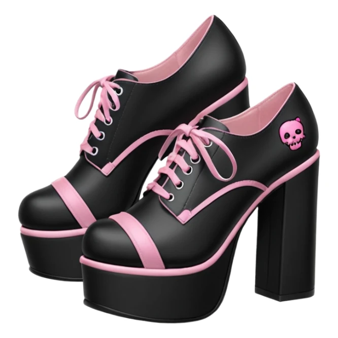 BLACKPINK-inspired gothic shoes, no hearts, black and pink, cute  sticker