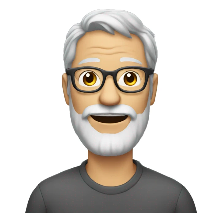 Ugly Mature man with gray hair and beard and glasses sticker