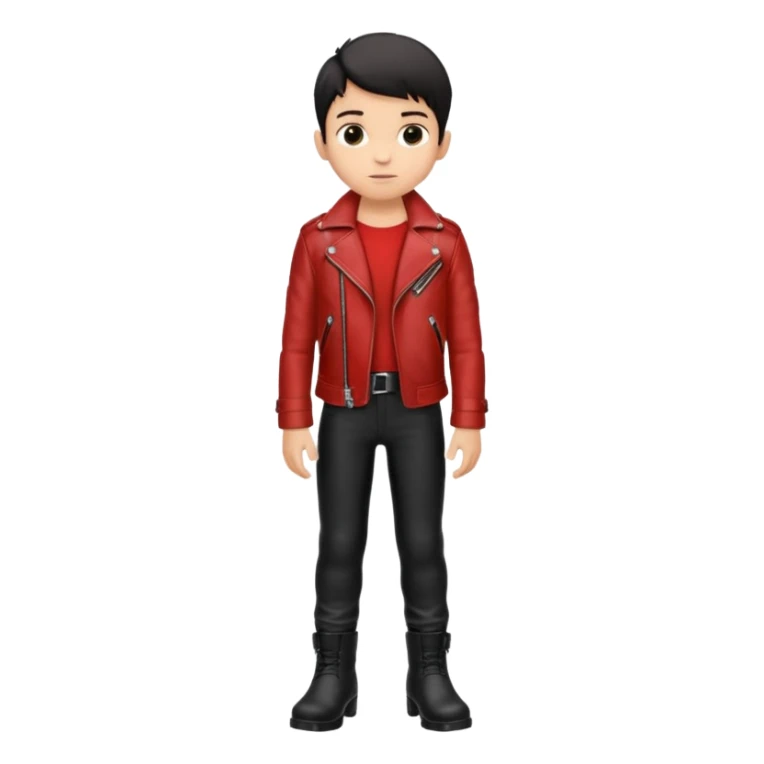 Boy in leather jocket, full body, different color leather jocket, close up sticker
