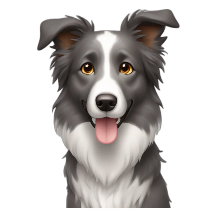 gray colour hair Border collie with Brown eyes sticker