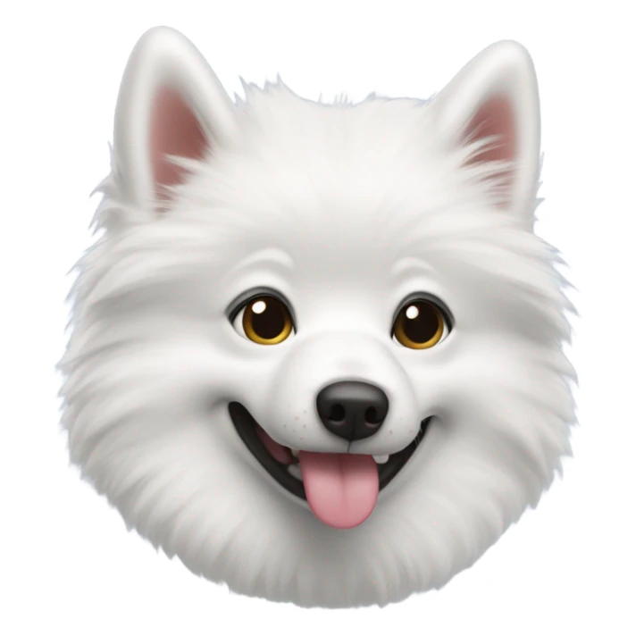 American Eskimo with blue collar tongue out sticker