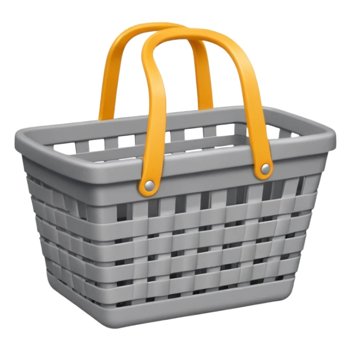 a modern shopping basket in a hardware store that looks like a bag sticker