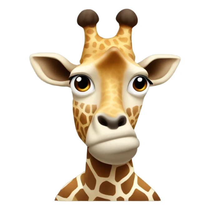 Black guy with a white nose and one white ear and a giraffe on his head sticker