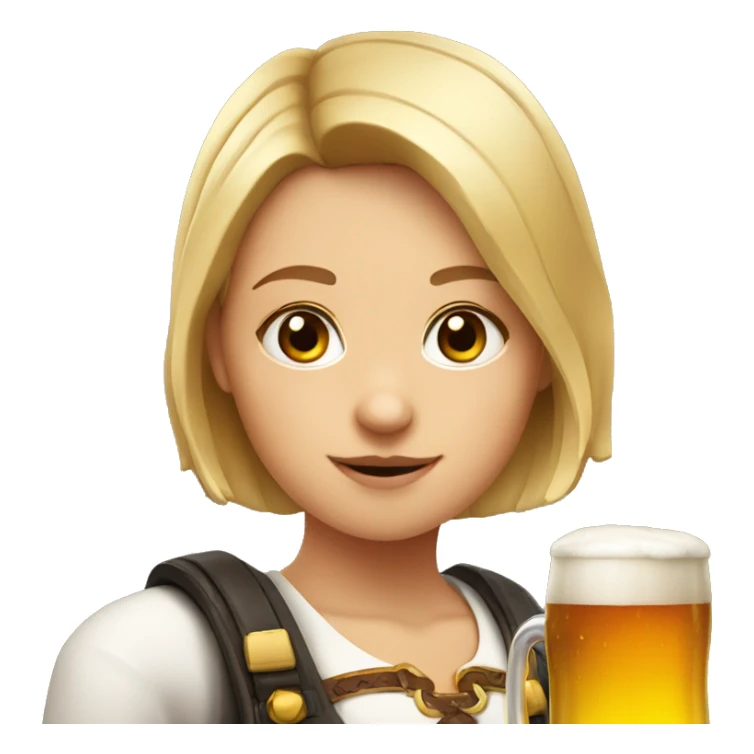 A girl that looks like a german girl and a bear drinking beer sticker