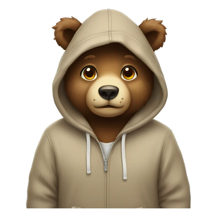 Cute bear wearing hoodie  sticker
