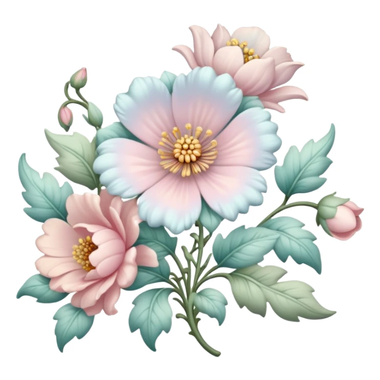 rococo flower in pastel colors sticker