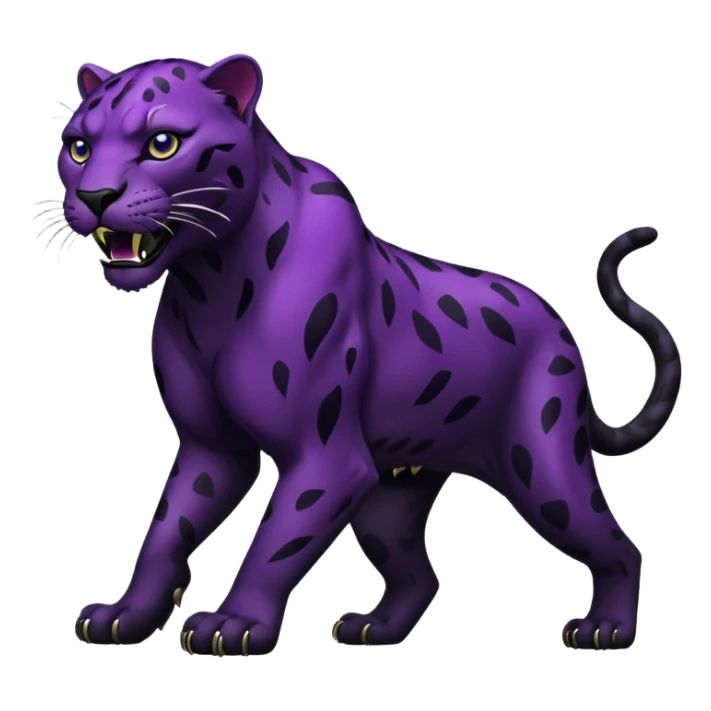 Aggressive Panther emoji with black and purple coloring sticker