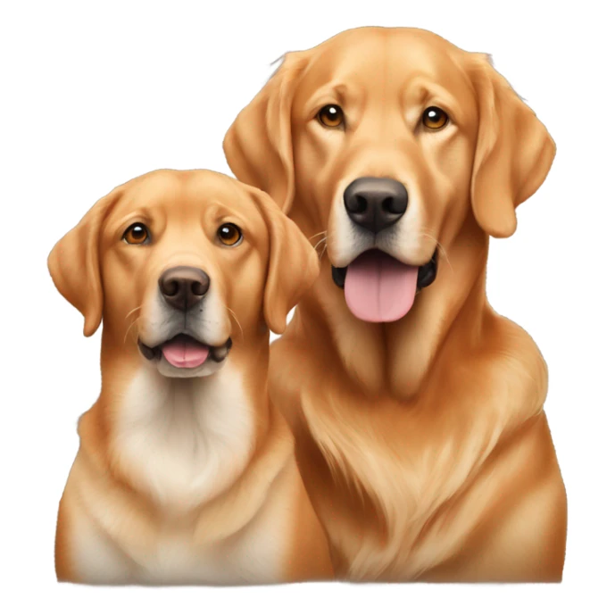 Man and woman and fox red Labrador and golden retriever  sticker