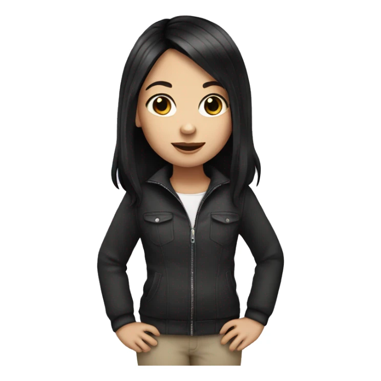 little white girl with black hair sticker