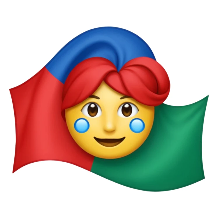 emoji de bandera gitana azul verde y círculo SOLO DE COLO ROJO en el centro  sticker