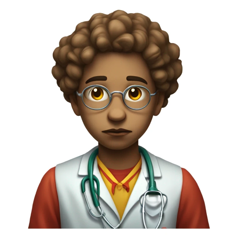 young doctor clown sad stressed sticker