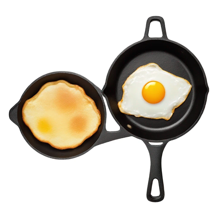 one fried egg in a cast iron pan sticker