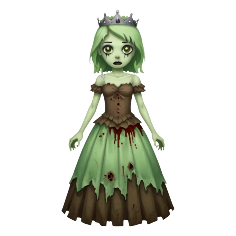zombie princess full body torn dress sticker
