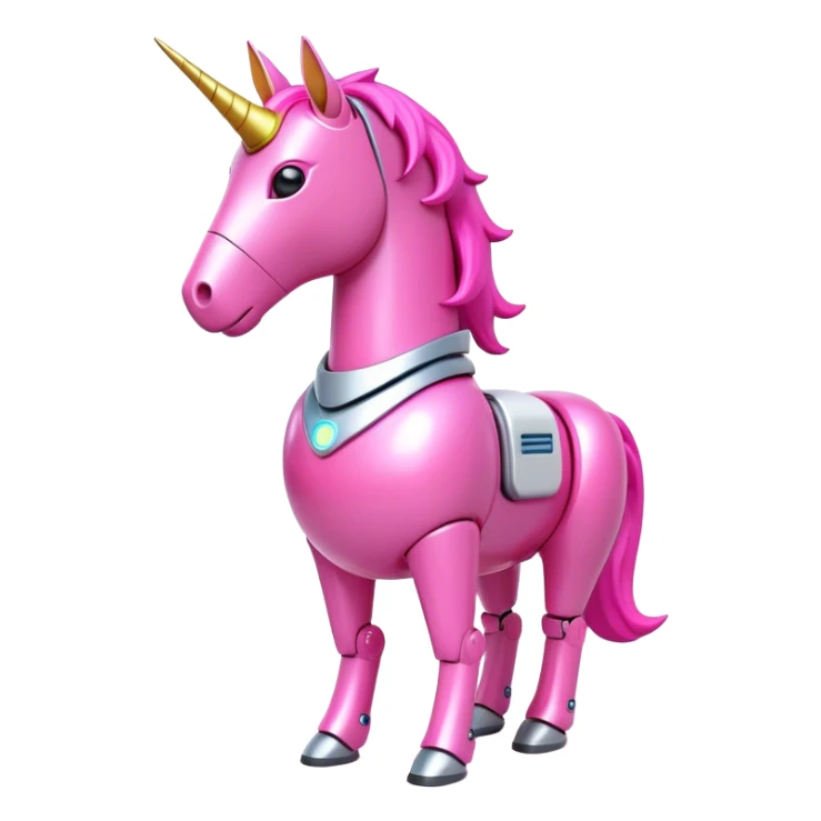 3d robotic office worker unicorn in all pink suit sticker