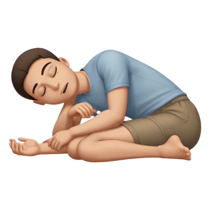 a man laying on ground straight eyes closed sticker