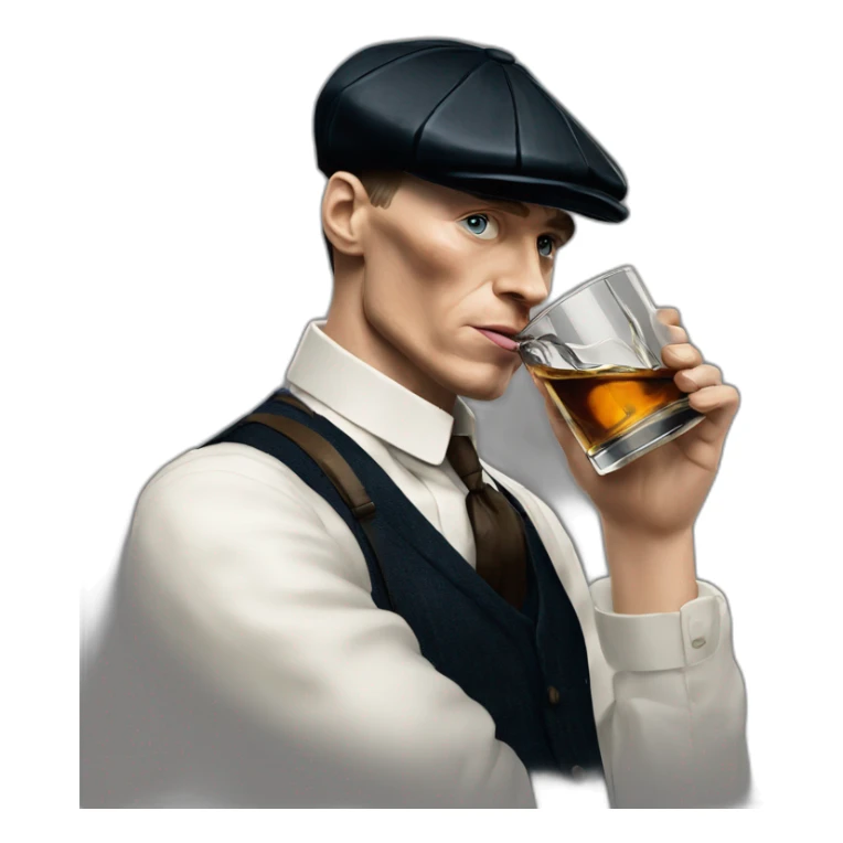 Tommy shelby peaky blinders drinking whisky sticker