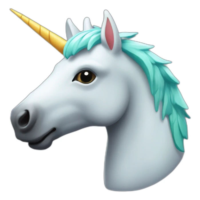 Une licorne verte et banche avec ses ailes sticker