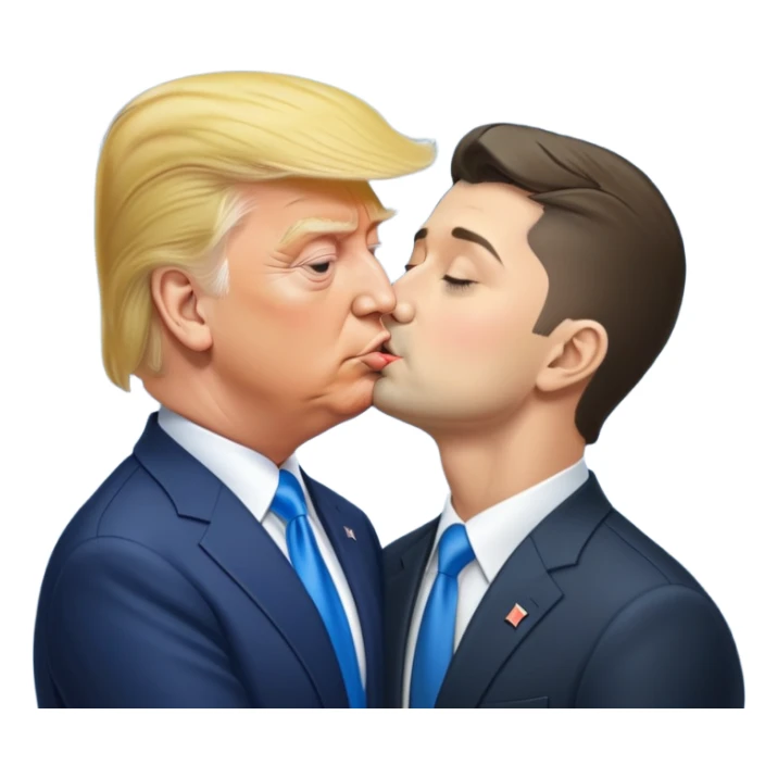 Trump kiss zelensky sticker
