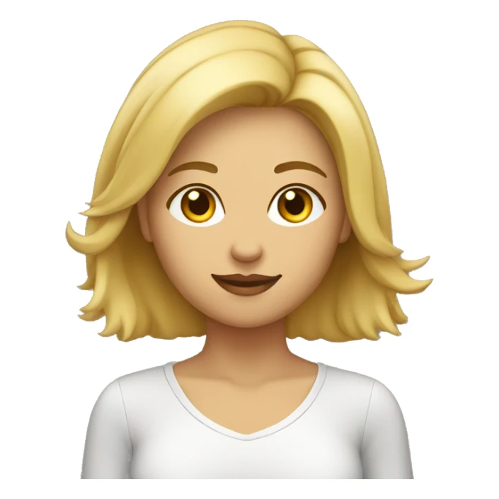 Mujer pelo rubio oscuro sin lentes, pelo carto sticker