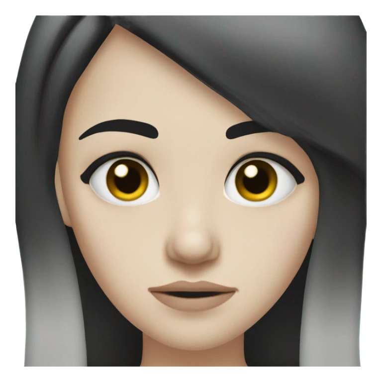 Pale girl black hair sad and heart broken sticker