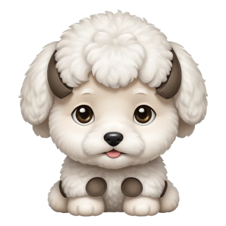 white baby Bichon Frise only face  sticker