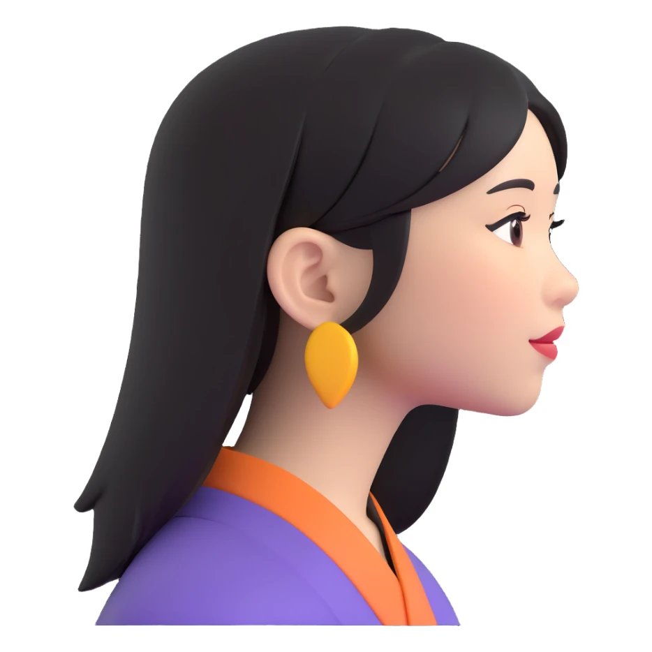 asian girl profile left side talking sticker