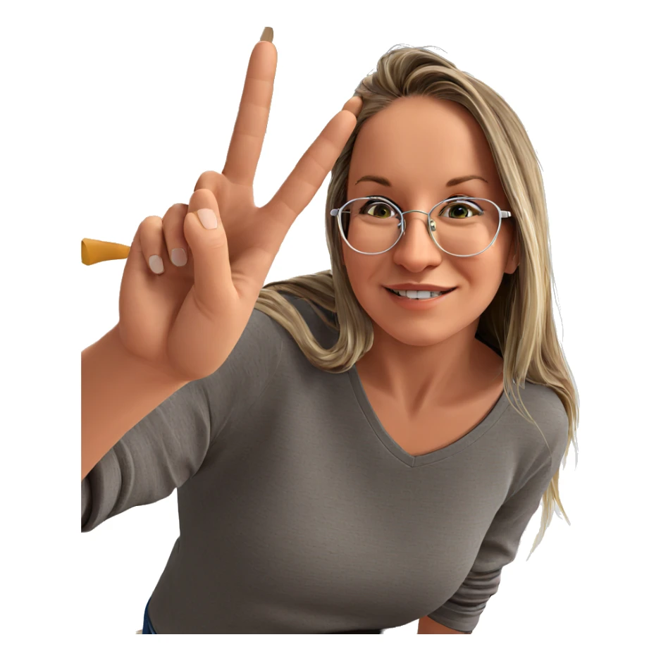 smiling girl with glasses indoors sticker