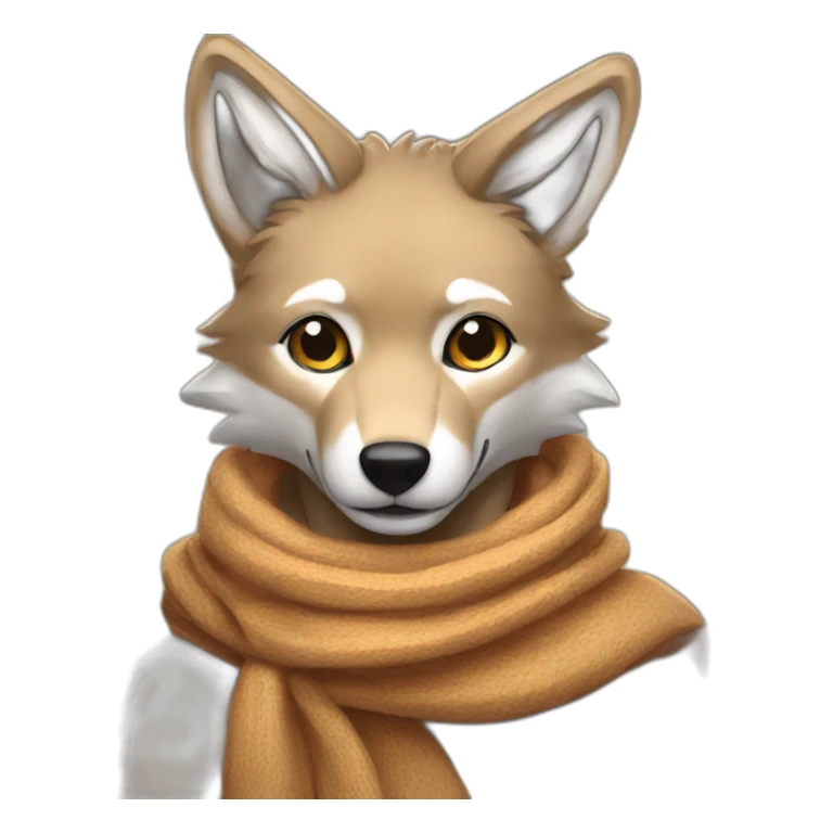 anthro coyote with scarf sticker