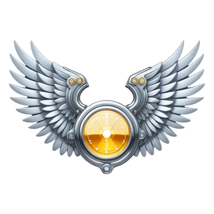 sorayama champion wings mechanical glowing sticker