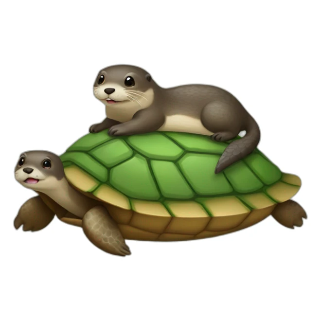 Une loutre sur une tortue sticker