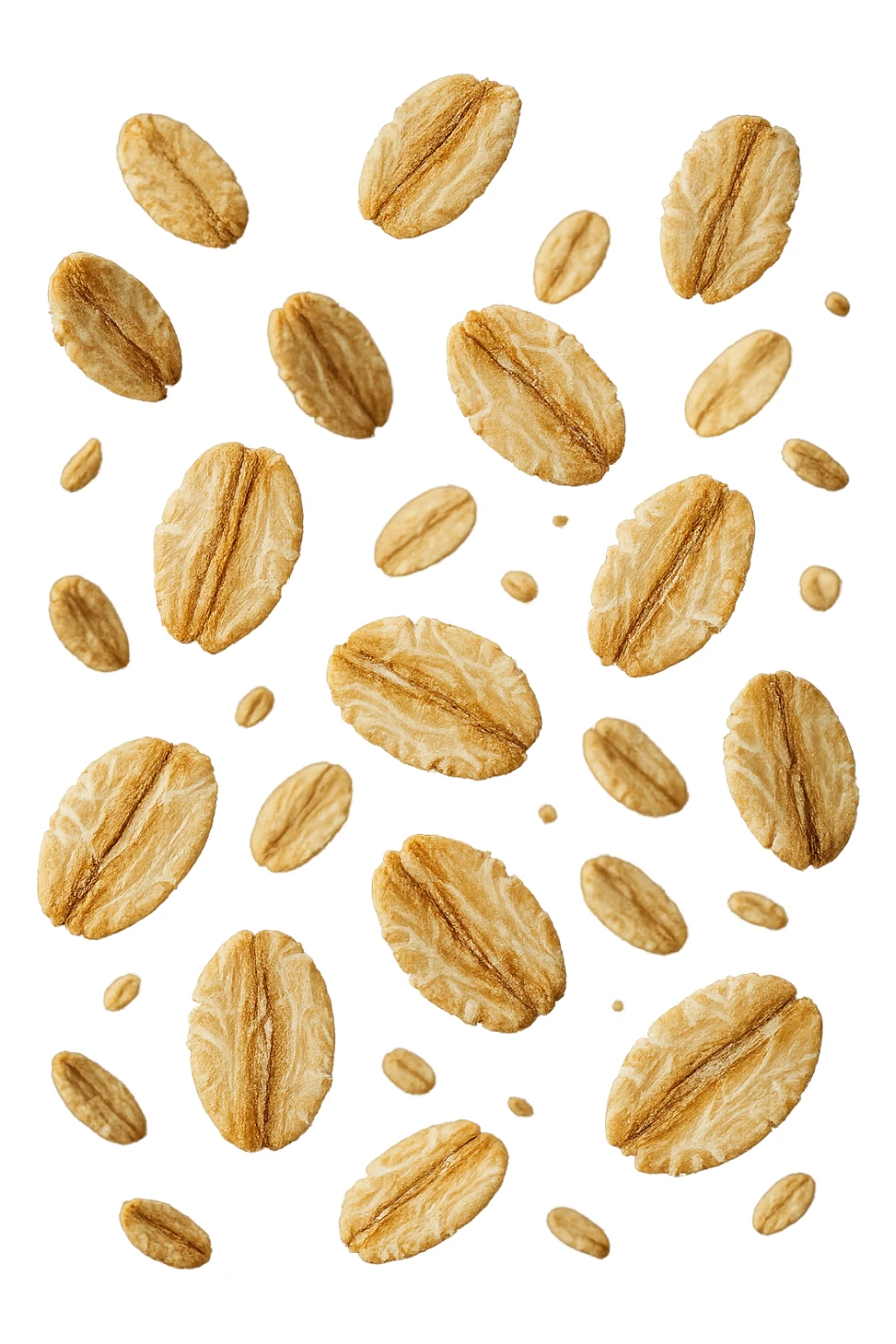 fiocchi di avena fluttuano in aria, iperrealistici 4k sticker