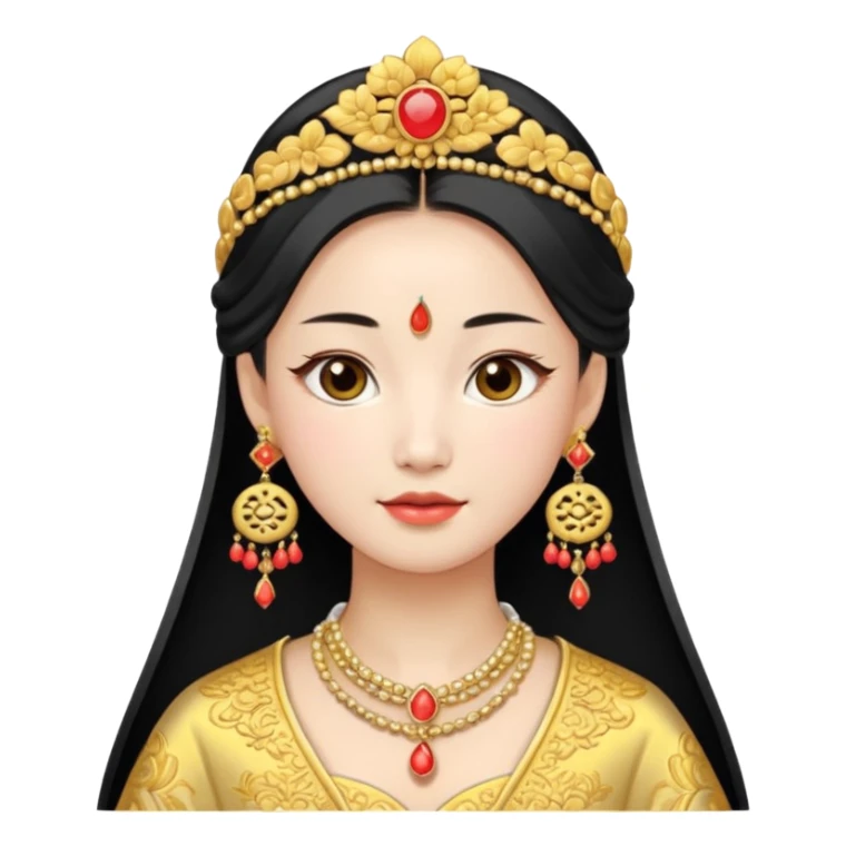 Chinese bride getup, heavy jewelary, traditional. sticker