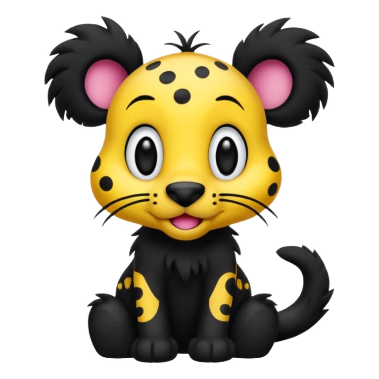 marsupilami noir avec écrit en dessous Spunky sticker