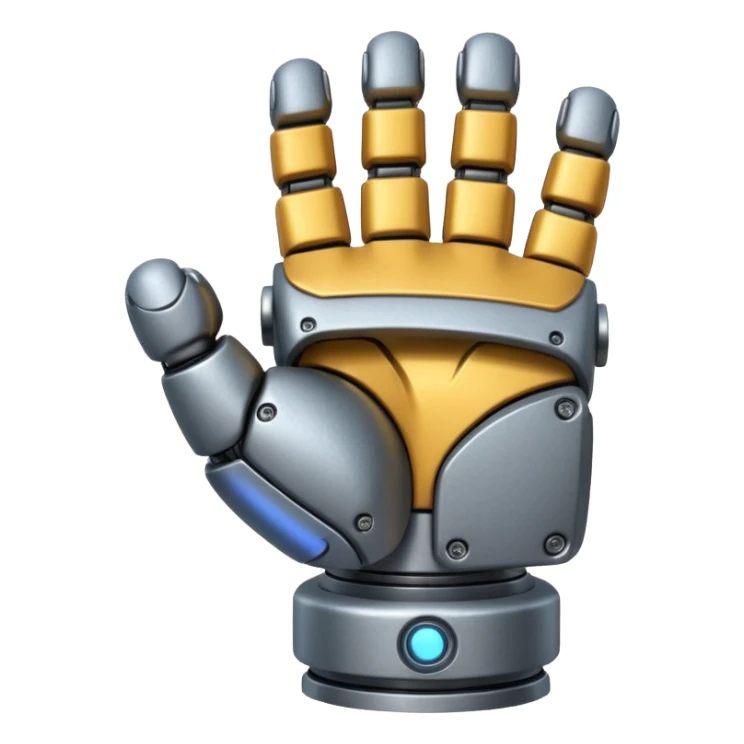 bulky robot fist, back of hand facing viewer sticker