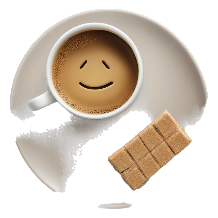 Top view coffee and protein bar on a small plate  sticker