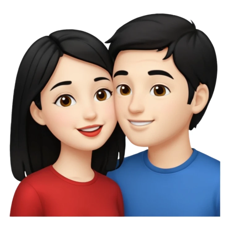 kiss a girl and boy from black hair  sticker