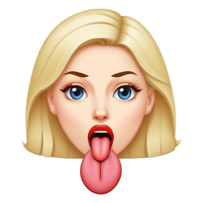 White womens face sticking her tongue out in a sassy way sticker